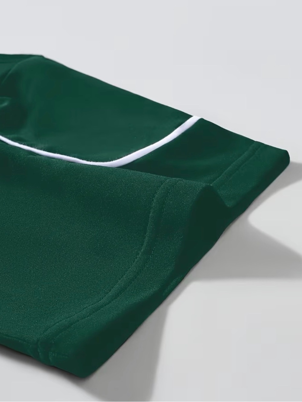 Mens Forest Green Athletic Shorts with White Piping